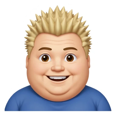  spiky haired happy fat man sticker