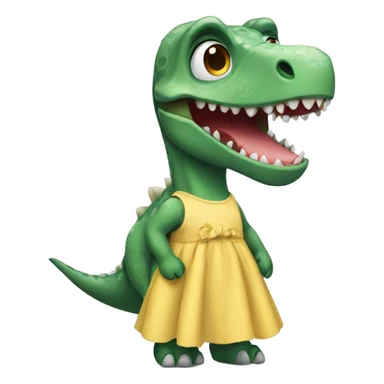 Dino wearing a dress sticker