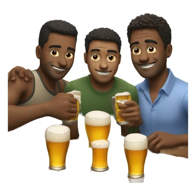 Three men friends drinking beer sticker