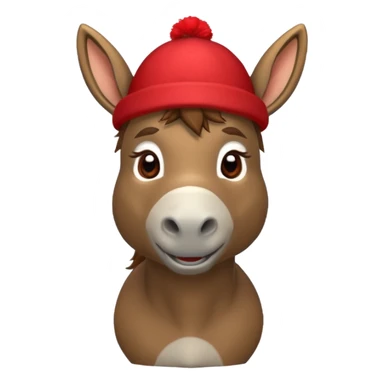 donkey with red hat sticker