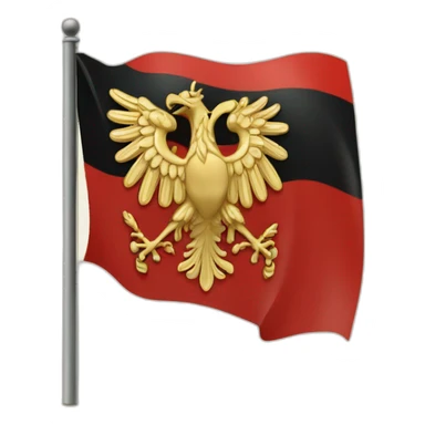 Albanische Flagge mit einen goldenen adler sticker