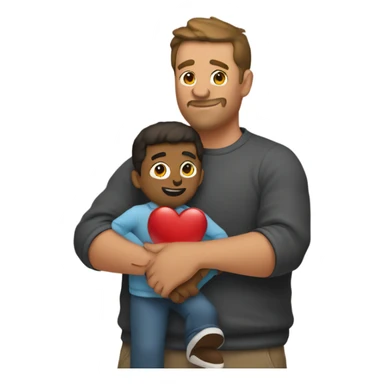 Father holds his  big heart in his arm sticker
