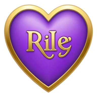 Purple Heart with the letters Riley in the middle  sticker