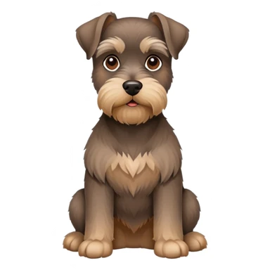 brown schnauzer dog sitting sticker