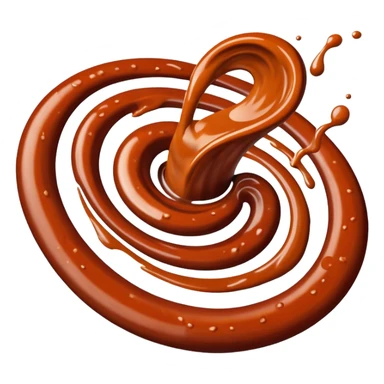 swirl of chipotle sauce, deep reddish-brown, smoky, smooth glossy, thick, ripples, dark specks, no bottle, dish, or garnish, soft lighting, emoji scale sticker