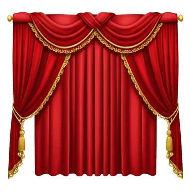 Simple, opened red curtains  sticker