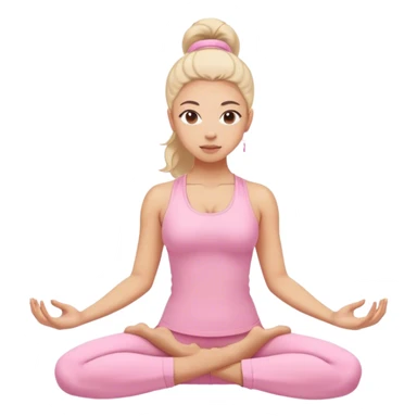 Woman doing yoga with light pink uniform sticker