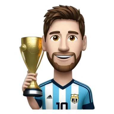 Messi with fifa cup sticker