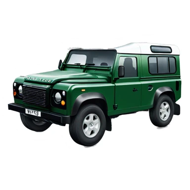 Land Rover defender with Christmas tree tied to top sticker