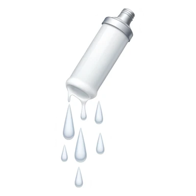 individual white glue white drops falling and dripping down out of a tube, all white sticker