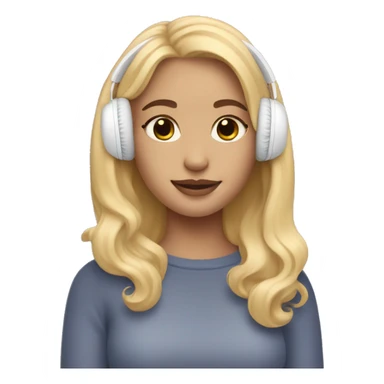 Blonde girl with AirPods Max  sticker