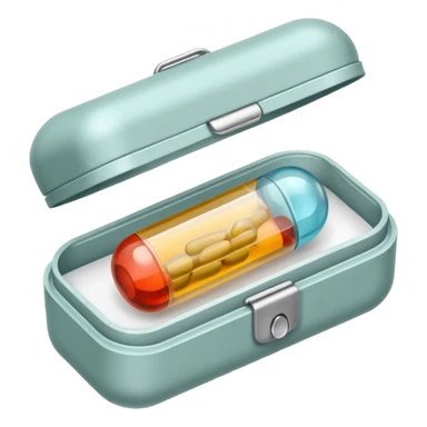 medicine capsule in case in nutral colors sticker