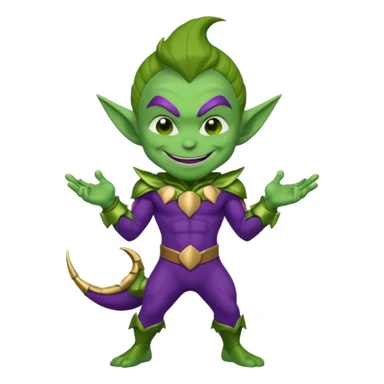 green goblin, cute chibi full body sticker