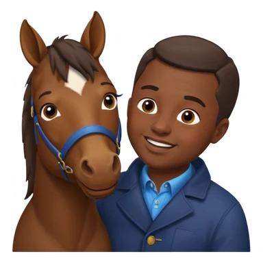 Black guy kissing horse with down syndrome sticker