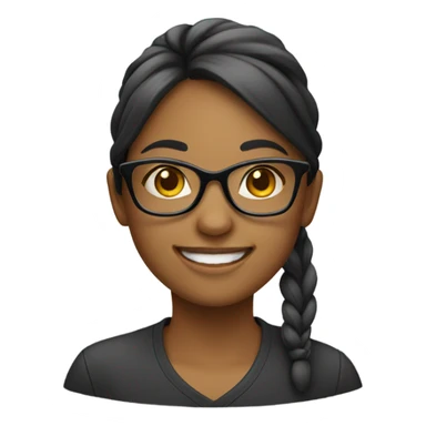 smiling girl with glasses indoors sticker