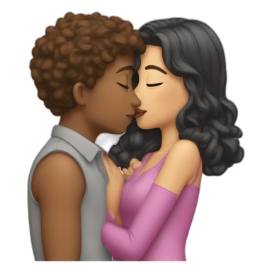 girl kiss a boy sticker