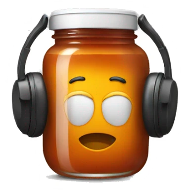 sauce jar with headphones sticker