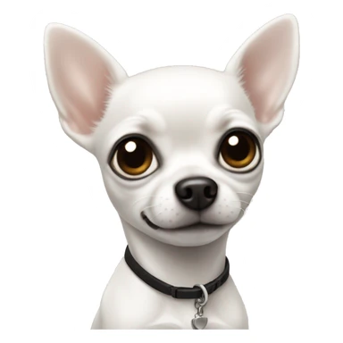 tiny white chihuahua with black ears sticker