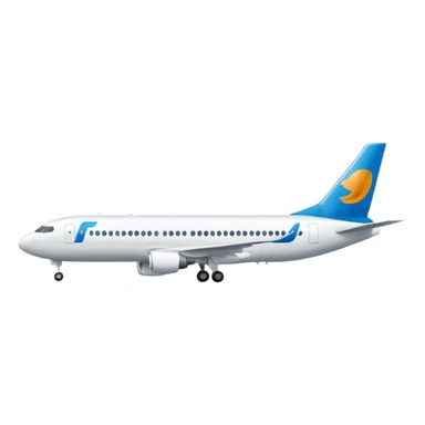 A commercial airplane with the Framer logo on the tail wing. sticker