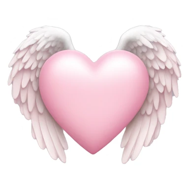 Light pink heart with angel wings sticker