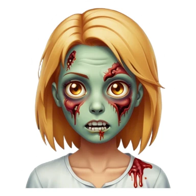 Mulher zumbi de cabelo cor de mel liso sticker