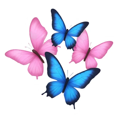pink and blue butterflies sticker