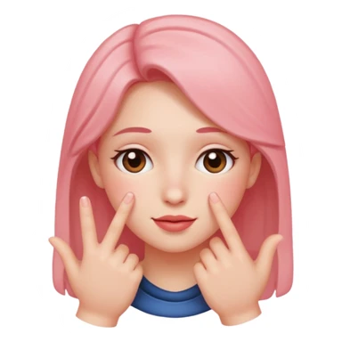 blushing with fingers sticker