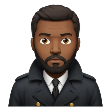 black bearded man in black in black trenchcoat  sticker