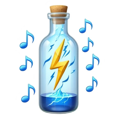 lightning bolt in a bottle beautiful clear musical notes sticker