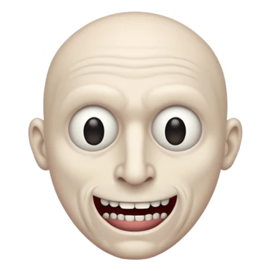 Creepy man with big mouth and no nose and ears no nose sticker