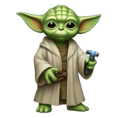 Yoda et son sabre laser sticker