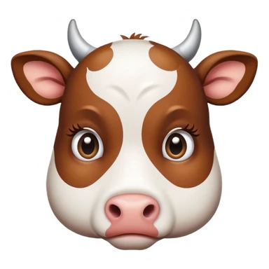 Sad looking cute cow  sticker