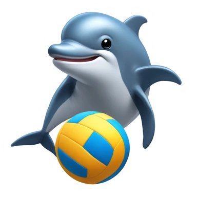 Dolphin playing volleyball sticker