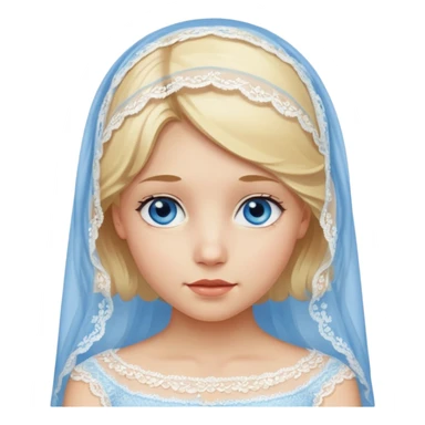 Girl with blonde hair and blue eyes lace veil sticker