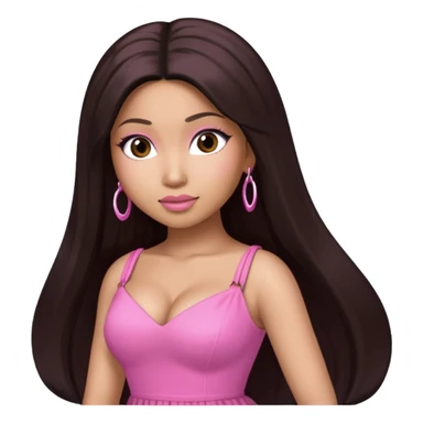 Nicki Minaj with long dark brown hair sticker
