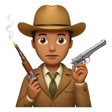 Mafia holding cigar and gun sticker