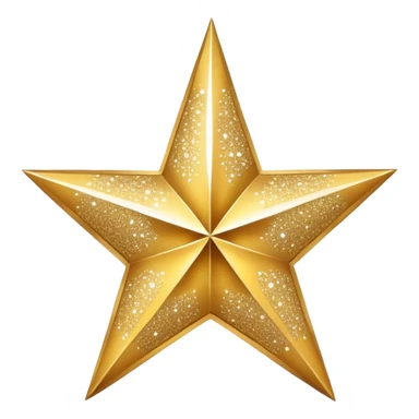 a large sparkle star where each point has a different pattern or texture, varied patterns on single sparkle sticker