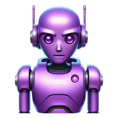 glitter purple cyberpunk robot sticker