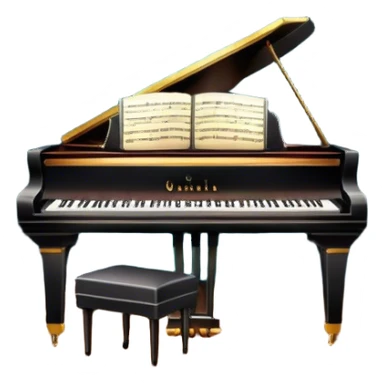 Icon for 50s American Musical Theater: a retro stage with a grand piano, vintage musical notes, neon lights, theatrical curtains, and a microphone. The design should evoke the vibrant, classic atmosphere of a 1950s musical. Transparent background. sticker