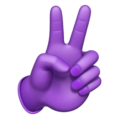 A 3D emoji-style hand pointing up with one finger (☝️), colored entirely in vibrant purple. Smooth, glossy texture, simple shading, no background. sticker