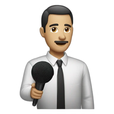 Man with microphone in mani sticker