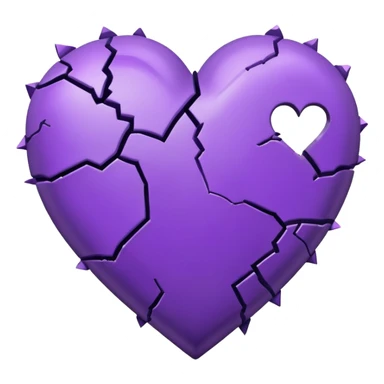 purple broken heart sticker