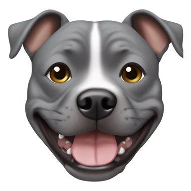 gray, happy staffordshire terrier sticker