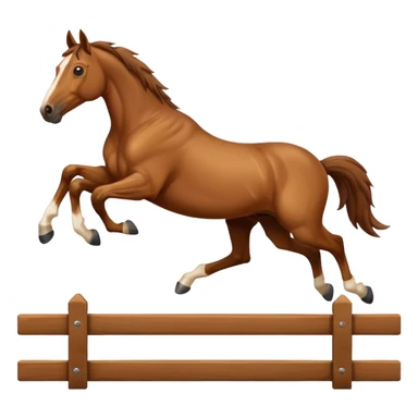 a horse jumping over the fence sticker