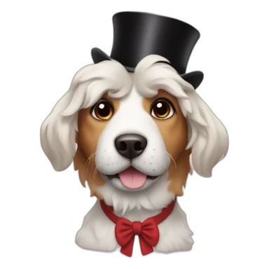 Dog with a top hat sticker