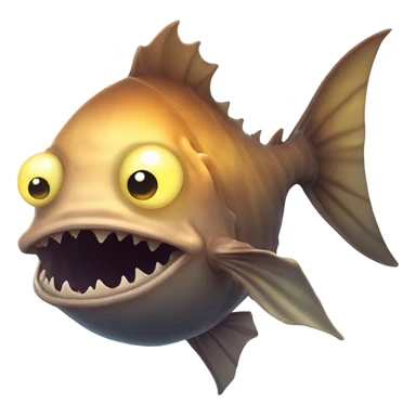 Anglerfish with a glowing lure hanging from its forehead, sharp teeth, and big eyes. sticker