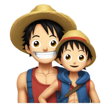 Luffy avec sont fils sticker