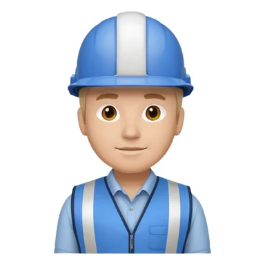 Un ingeniero Casco color blanco chaleco azul con franja blanca sticker