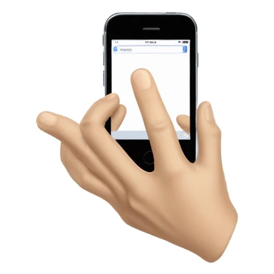 waving hand coming out of mobile screen sticker