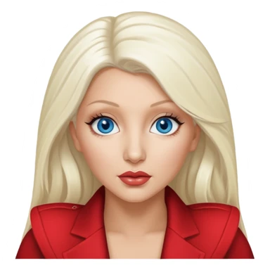 Christina Aguilera with blue eyes, long  platinum blonde hair sticker